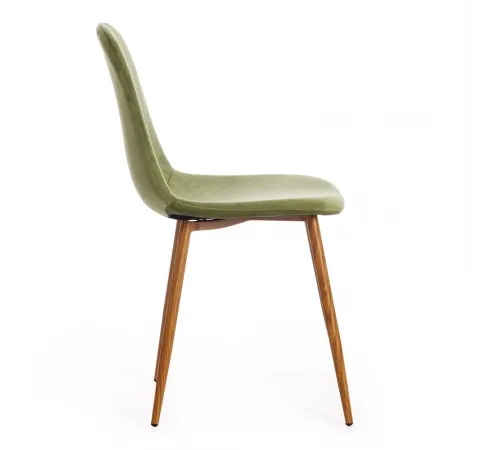 Стул BREEZE (mod. 4724) Велюр/металл, 44х53х87 см, Green (зеленый) HLR54/натуральный (Комплект из 4 шт.)