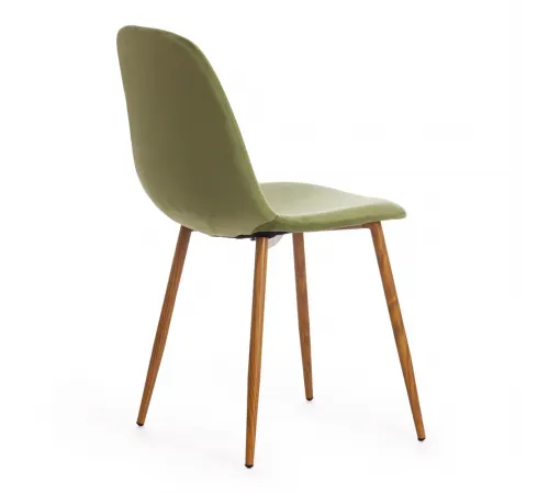 Стул BREEZE (mod. 4724) Велюр/металл, 44х53х87 см, Green (зеленый) HLR54/натуральный (Комплект из 4 шт.)