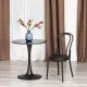 Стол TULIP 70 (mod. 46) металл / МДФ, 70 x 70 x 75 см, Black (черный)