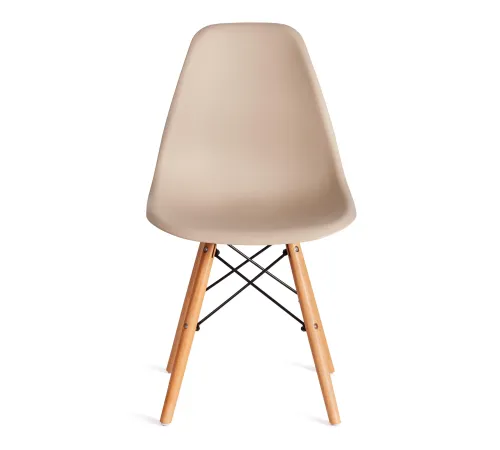 Стул CINDY (EAMES) (mod. 1801) дерево бук/металл/сиденье пластик, 45x51x82 см, Beige (Бежевый)  (Комплект из 4 шт.)