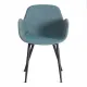 Кресло VALENTINO (mod. PC45-2) металл/экокожа/ткань, 55х58х81 см, Turquoise (бирюзовый)/Grey (серый)/чёрный (Комплект из 2 шт.)