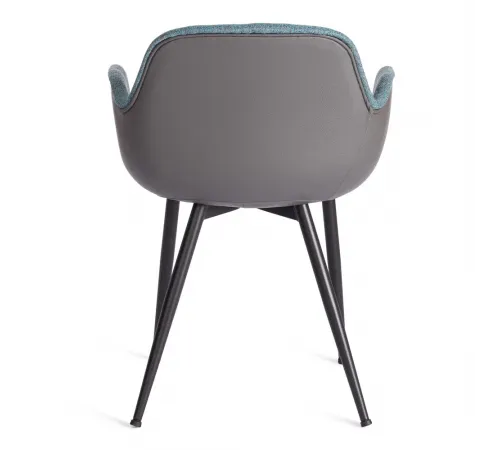 Кресло VALENTINO (mod. PC45-2) металл/экокожа/ткань, 55х58х81 см, Turquoise (бирюзовый)/Grey (серый)/чёрный (Комплект из 2 шт.)