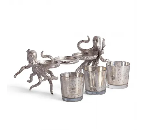 Подсвечник Secret De Maison OCTOPUS3 (mod. 3923) алюминиевый сплав, 24,5x11,5x11 см, никель/nickel antique
