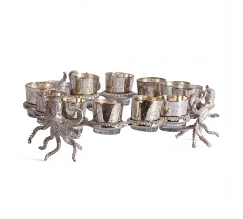 Подсвечник Secret De Maison OCTOPUS4 (mod. 3925) алюминиевый сплав, 36x36,5x12 см, никель/nickel
