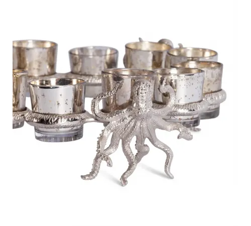 Подсвечник Secret De Maison OCTOPUS4 (mod. 3925) алюминиевый сплав, 36x36,5x12 см, никель/nickel
