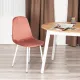 Стул BREEZE (mod. JSC-58) Велюр/металл, 44х53х86 см, Coral (коралловый) HLR44/белый (Комплект из 4 шт.)