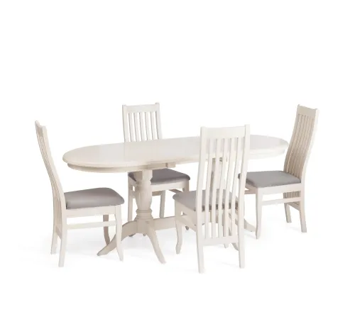 Стол COPPOLA бук, мдф, 140+40x80x77см, Ivory white