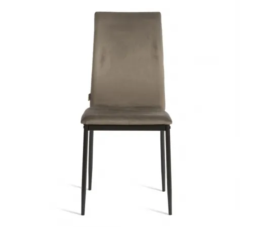 Стул CAPRI (mod. BC565-DC) металл, флок, 43 х 53 х 92 см, Dark grey (темно-серый) HLR24 / черный (Комплект из 6 шт.)