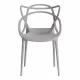 Стул Cat Chair (mod. 028) пластик, 53x59x82,5 см, темно-серый (Dark grey NX-GR-20) (Комплект из 2 шт.)