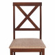 Обеденный комплект Хадсон (стол, 4 стула)/Hudson Dining Set дерево гевея/мдф, стол: 110х70х75см/стул: 44х42х89см, cappuccino (темный орех), ткань кор.-зол. (1