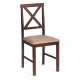 Обеденный комплект Хадсон (стол, 4 стула)/Hudson Dining Set дерево гевея/мдф, стол: 110х70х75см/стул: 44х42х89см, cappuccino (темный орех), ткань кор.-зол. (1