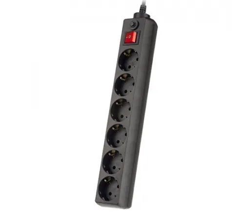 Сетевой фильтр PERFEO POWER+, PF_A4674, 5 метров, 6 гнезд, выключатель, чёрный (PF-PP-6/5,0-B) (1/30)  