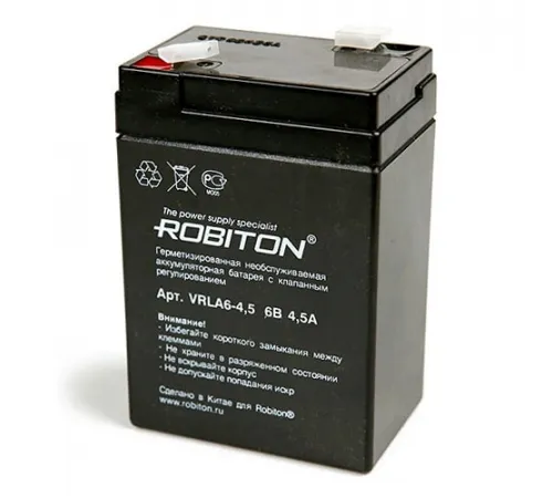 Аккумулятор ROBITON VRLA6-4.5 (6V 4.5Ah,карт.упак.) (1/20) 