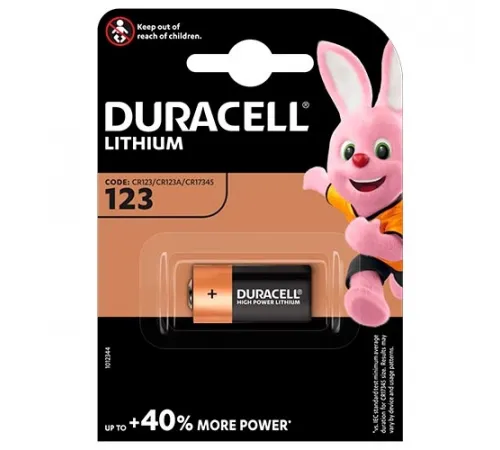 Элементы питания DURACELL CR123 1BL ULTRA (1/10/50) 