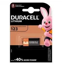 Элементы питания DURACELL CR123 1BL ULTRA (1/10/50) 