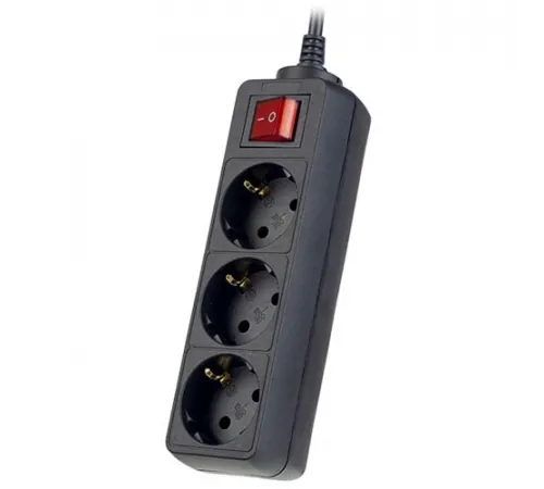Сетевой удлинитель PERFEO POWERMATE PF_A4680, 5 метра, 3 гнезда, выключатель, чёрный (PF-PM-3/5,0-B) (1/30)  
