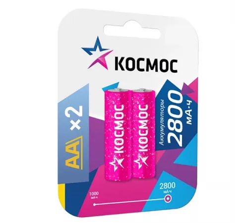 Аккумулятор КОСМОС-AA 2800 mAh 2BL (2/24) 