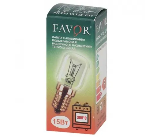 Лампы накаливания Favor РН 230-15 Т25 Е14 для печей (1/100) 