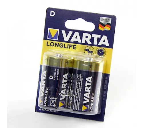 Элементы питания Varta LONGLIFE LR20 2BL (4120101412) (2/20/100) 