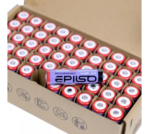 Аккумулятор EPILSO 18650 2800mAh 3.7V 1pcs/bulk без защиты (IMR,20A) высокотоковые (1/50/600)  