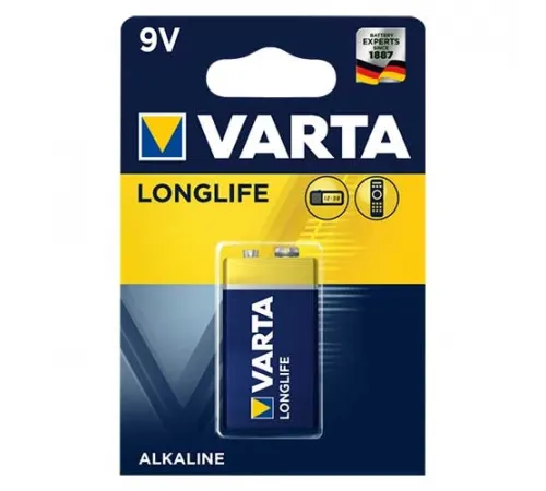 Элементы питания Varta LONGLIFE 6LR61 1BL (4122113411) (1/10/50)  